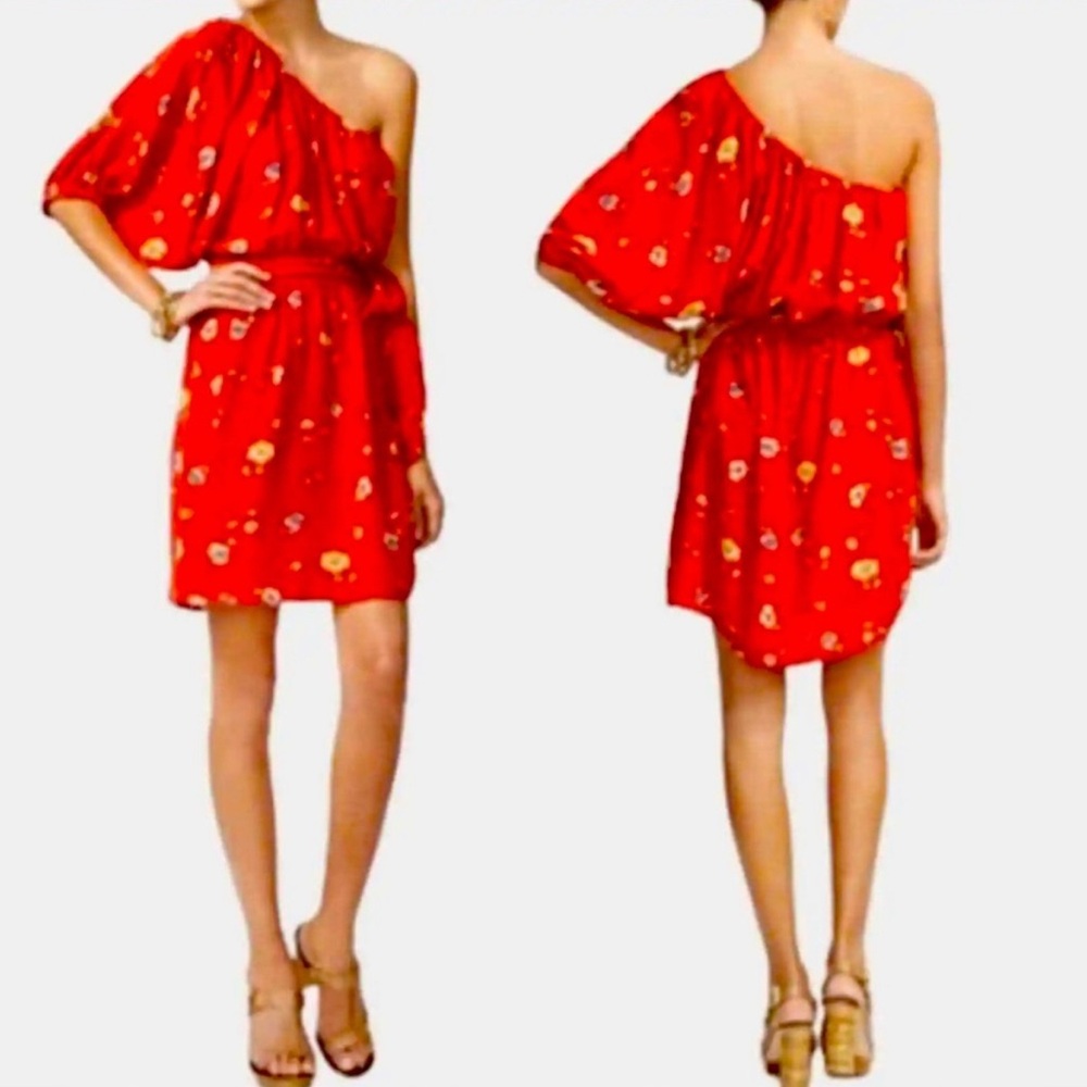 Rebecca Taylor Asymmetrical Red Dress